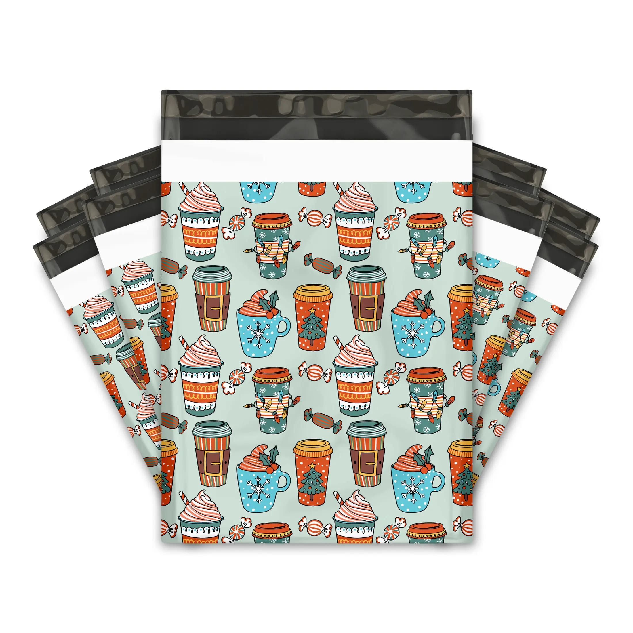 10x13 Christmas Coffees Poly Mailers – Shipping Bags for Small Business