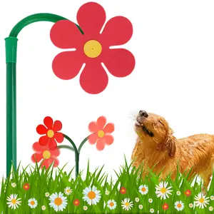 Crazy Daisy Sprinkler Head, Irrigation Tool for Garden Watering; Red 360° Rotating Dancing Crazy Daisy Water Sprinkler for Lawn Gardens; Fun Sunflower Water Sprinkler for Dog Outdoor Play.