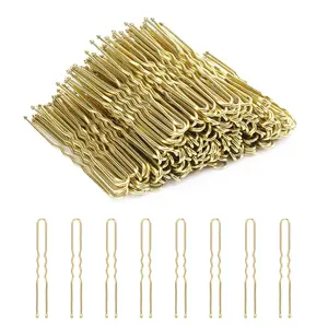 200 Count Women Lady Girls Bobby Pins French Historical Hair Pin Hair Styling Pins Hair Accessories Blonde 2.4 Inch Gold Color