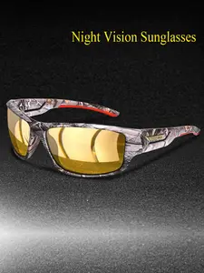 Men's Sport Sunglasses, Night Vision Lenses, Ideal for Outdoor Cycling, Running, Hiking, Driving, Travel, Comfortable & Durable Design, Sporty Sunglasses