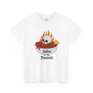 Salsa of the Damned Tee, Spooky Graphic T-Shirt, Halloween Shirt, Gift for Food Lovers, Unique Unisex Style