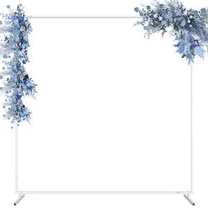 6.6FTx6.6FT Square Backdrop Stand Gold Wedding Arches for Ceremony Metal Balloon Arch Stand Garden Arbor Frame for Baby Shower Decoration Birthday Party