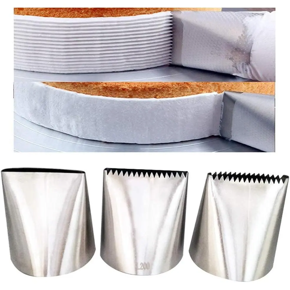 Stainless Steel Ribbed Icing Piping Tips, Cake Decoration Tools for Pastry Fondant Icing (C)