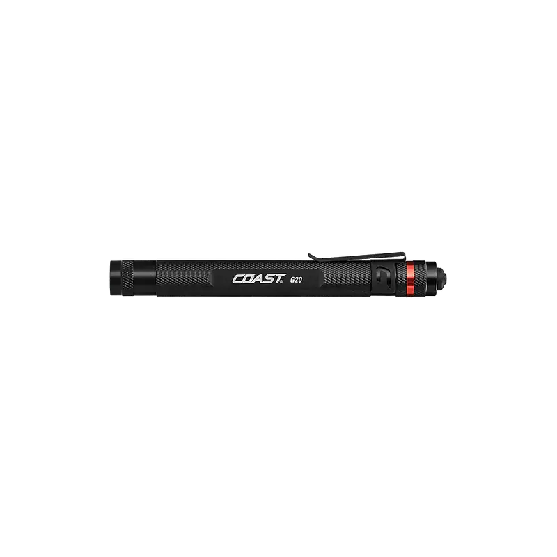 COAST G20 Inspection Beam LED Penlight with Adjustable Pocket Clip and Consistent Edge-To-Edge Brightness, Black