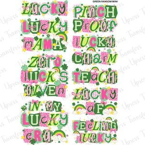 Green Ransom Mini DTF Transfer Gang Sheet 24.5" x 36" Direct To Film for DIY Enthusiasts Vibrant Custom Options Cozy Handmade Aesthetic Festive Design