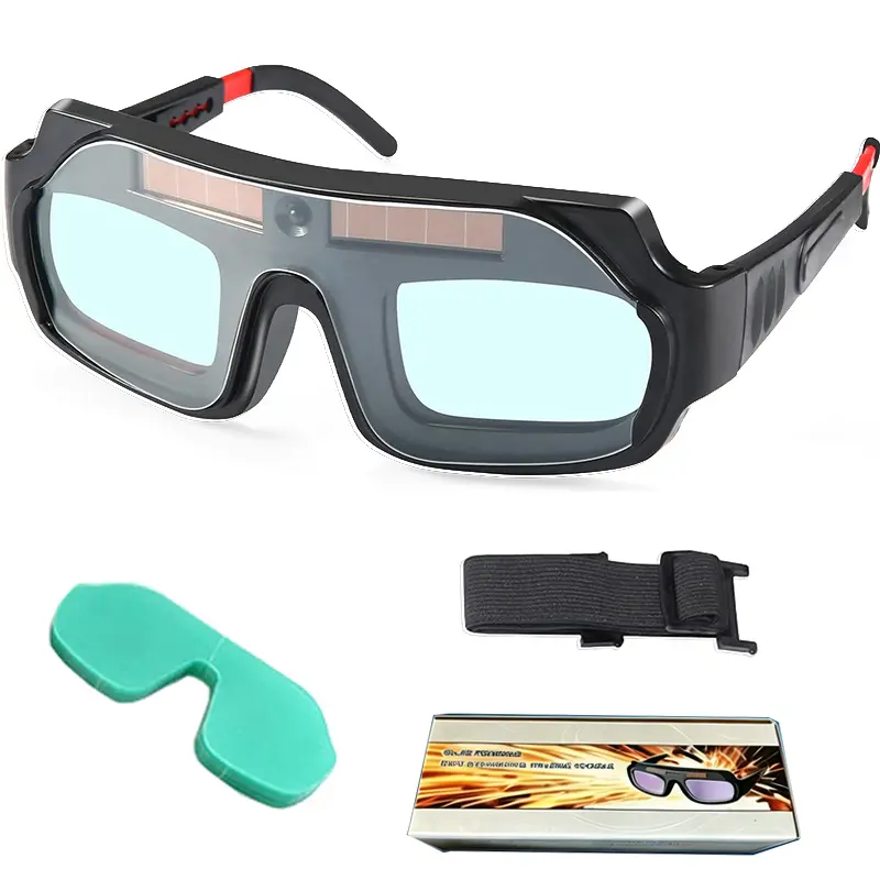 True-color -dimming Glasses with 3-11 Levels of -dimming, Wrist Strap & 5 Free PC Protection Boards for Welders Goggles Welding Darkening Solar Auto Welding Helmet with Clear Lens true  color  lens welding  shield outlaw  leather  usa lentes  desoldadura