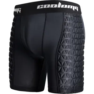 COOLOMG Men Adult Padded Baseball Sliding Shorts Men's Compression Sports Shorts with Cup Pocket for Baseball Sports