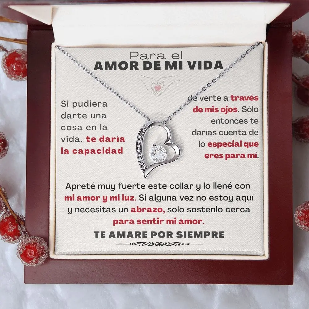 For the Love of my life - Forever Love Necklace - forever love Red, Love Knot Necklace For Gifts Message Cards Jewelry, Handmade Necklaces, Birthday Gift for her