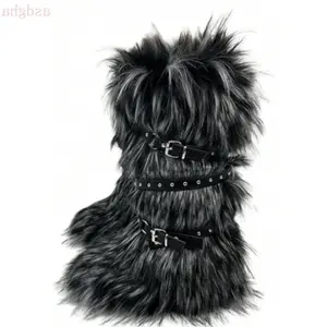 Snow Boots Belt Fur Fur Kneeoots Women Girl Footwear Design.SD