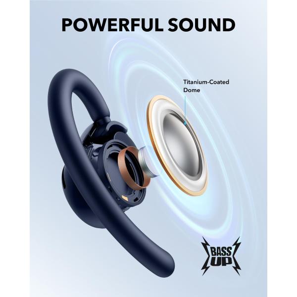 soundcore V20i by Anker Open-Ear Headphones, Adjustable Ear Hooks, Ultra-Comfort, Snug Fit, Powerful Sound, Clear Calls, IP55, 36H Playtime, Bluetooth 5.4 Wireless Earbuds, Multipoint Connection