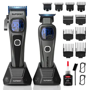 Suprent Barber Clipper-10000 RPM Motor Thermally Stable Ceramic Blade- Cordless Hair Trimmer Set for Barbers with Charging Base - Premium Hair Clipper Kit - Gift for Men
