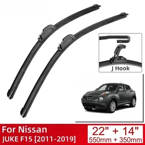 For Nissan JUKE F15 2011-2019 22"+14" Car Accessories Front Windscreen Wiper Blade Brushes Wipers U Type J Hooks 2019 2018 2017