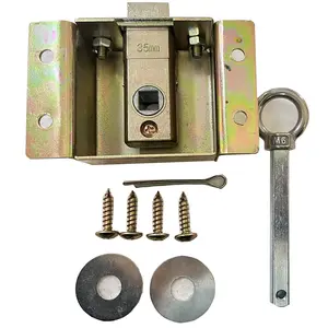 YOKOMA 35mm Sliding Door Hook Lock, M6 Hex Key Anti-Rust Mortise Lock with Full Mount Hardware for Aluminum Garage Warehouse Sliding Gate
