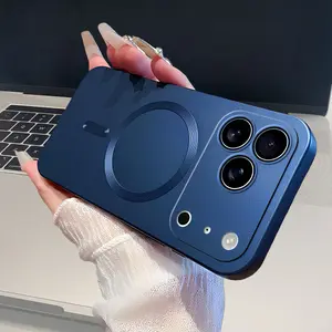 Minimalist Phone Case for 17 16 15 14 13 Pro Max, TPU Full Camera Len Protector Shockproof Soft Silicone Cover Cellphone Protective Protection Anti-Scratch Stylish Protection & Sleek Design Magsafe Available