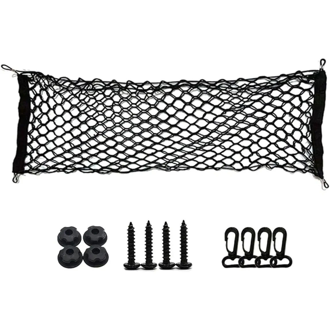 Cargo Net, Elastic Stretchable  Trunk Cargo Storage Net with Hooks, Double-Layer Nylon  Organizer Mesh,  Interior Accessories for  SUVs,  (43.3x15.7 inch/110x40 cm)