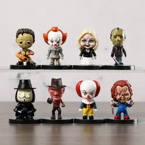 8pcs/set Horror Character Figure Models Horrible Dolls Figurine Hallowmas Cake Decoration Toys Halloween Christmas Gifts