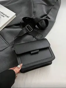 Women's Classic Solid Color Quilted Square Crossbody Bag, Vintage PU Leather Makeup Bag with Adjustable Strap, Outdoor Use, Adjustable Shoulder Bag, Adjustable Strap Satchel