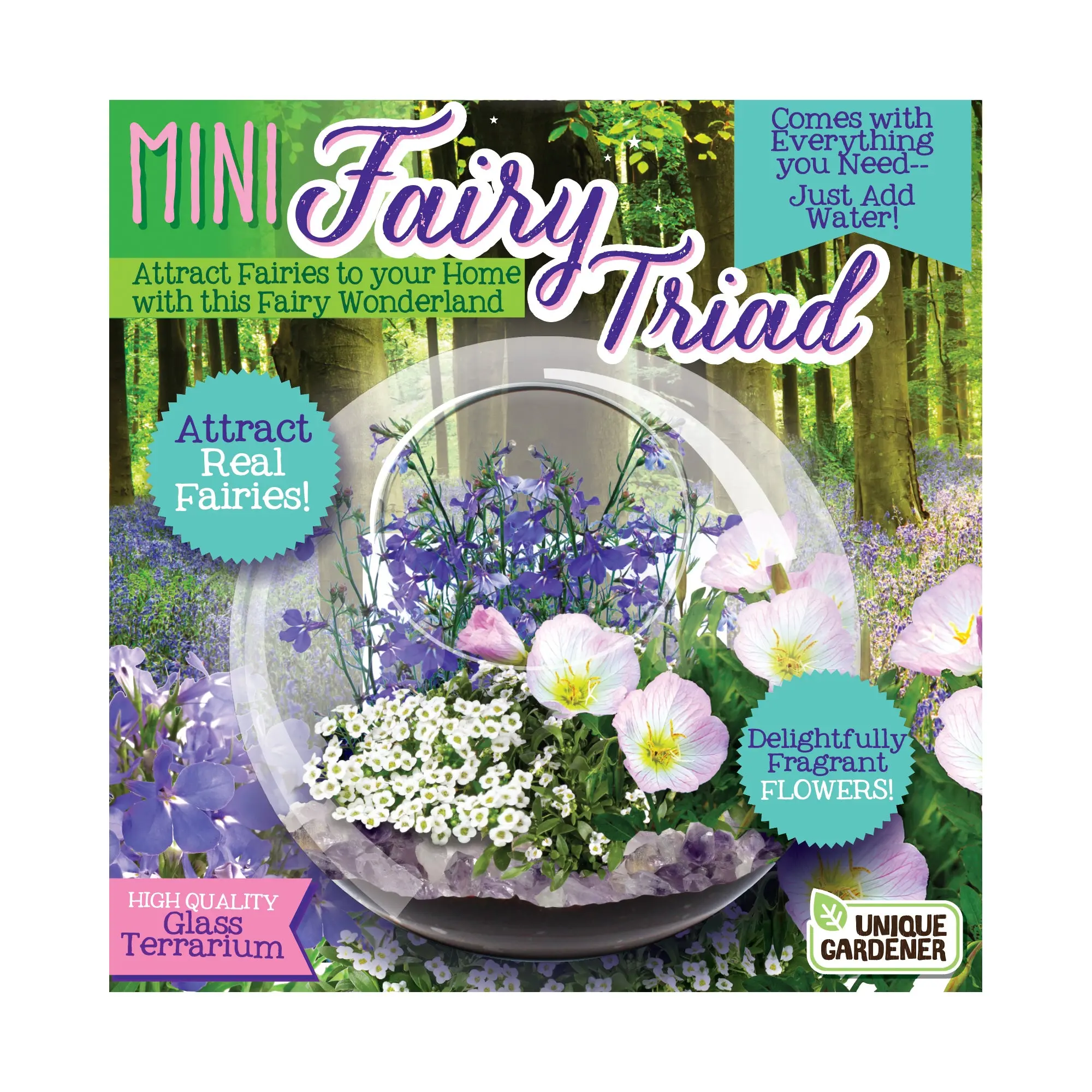 Glass Terrarium - Mini Fairy Triad
