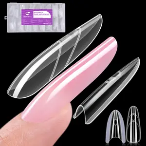 Salon-Perfect Sandwich Nail Forms at Home: Gelike EC Sandwich Dual Forms for Builder Gel - 2026 Nail Extension Mold No Gel Stacking - 240Pcs 15 Sizes for DIY Extensions Art - Almond Round