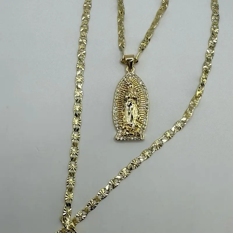 Virgin Mary necklace Gold-Plated Chain Religious Jewelry
