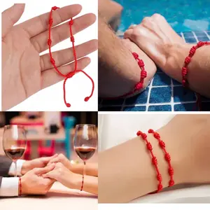 Buddhist 7 Knots Rope Amulet Bracelet - with Lucky Red String for Kabbalah Gift bracelet