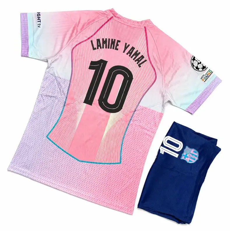 Pink Retro Soccer Jersey & Shorts Set – Unisex V-Neck Football Uniform, Vintage-Inspired Sportswear for Training, Match Day & Casual Streetwear