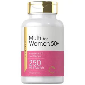 Carlyle Multivitamin for Women 50 and Over | 250 Mini Tablets | Iron Free Supplement | with B12, D3, and Calcium | Non-GMO, Gluten Free Carlyle Multivitamin for Women 50 and Over | 250 Mini Tablets | Iron Free Supplement | with B12, D3, and Calcium | Non-GMO, Gluten Free