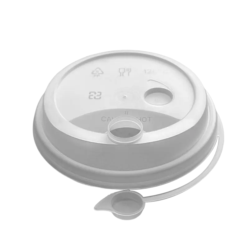 Clear Attached Stopper Lid for 16-32oz Premium PP Injection Plastic Cups (90mm Diameter)