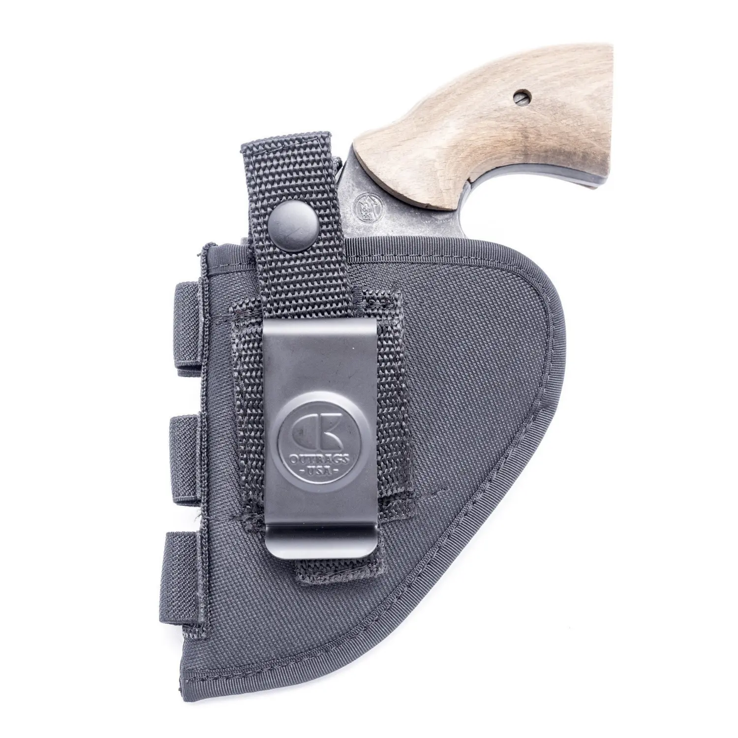 OUTBAGS USA NSC07 Nylon OWB Holster with Ammo Loops - Fits Most 2 " Barrel 6-Shot Revolvers for Belts - Tactical Outside the Waistband Carry - Family Owned & Operated, Made in USA
