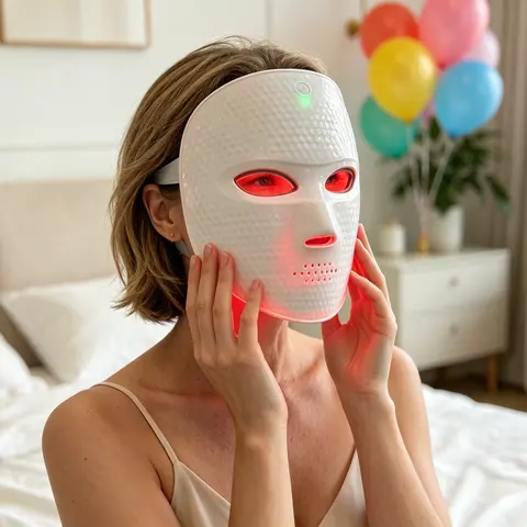 7-Color LED Face Mask, USB Rechargeable Facial Skin Care Mask with Touch Screen, Portable Multi-Functional LED Light Therapy Mask, Anti-Aging Skin Rejuvenation Beauty Device, Ideal Valentine’s Day Gift for Women Girlfriend techvibes