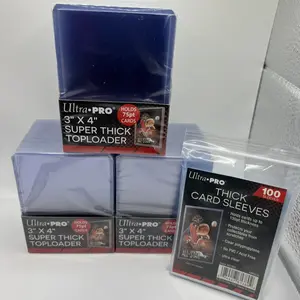 Ultra Pro 3X4 75pt Point Toploaders 3 Packs of 25 and 100 Thick Sleeves