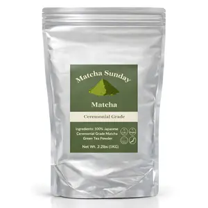 Matcha Sunday Ceremonial Grade Matcha Powder (1 KG/ 2.2lb) - Wholesale - Traditional Green Tea, Smooth, Vibrant, Savory, Stone Grind