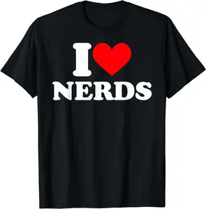 [Pure Cotton Graphics Tee] I love nerds tshirt I heart nerds t shirt