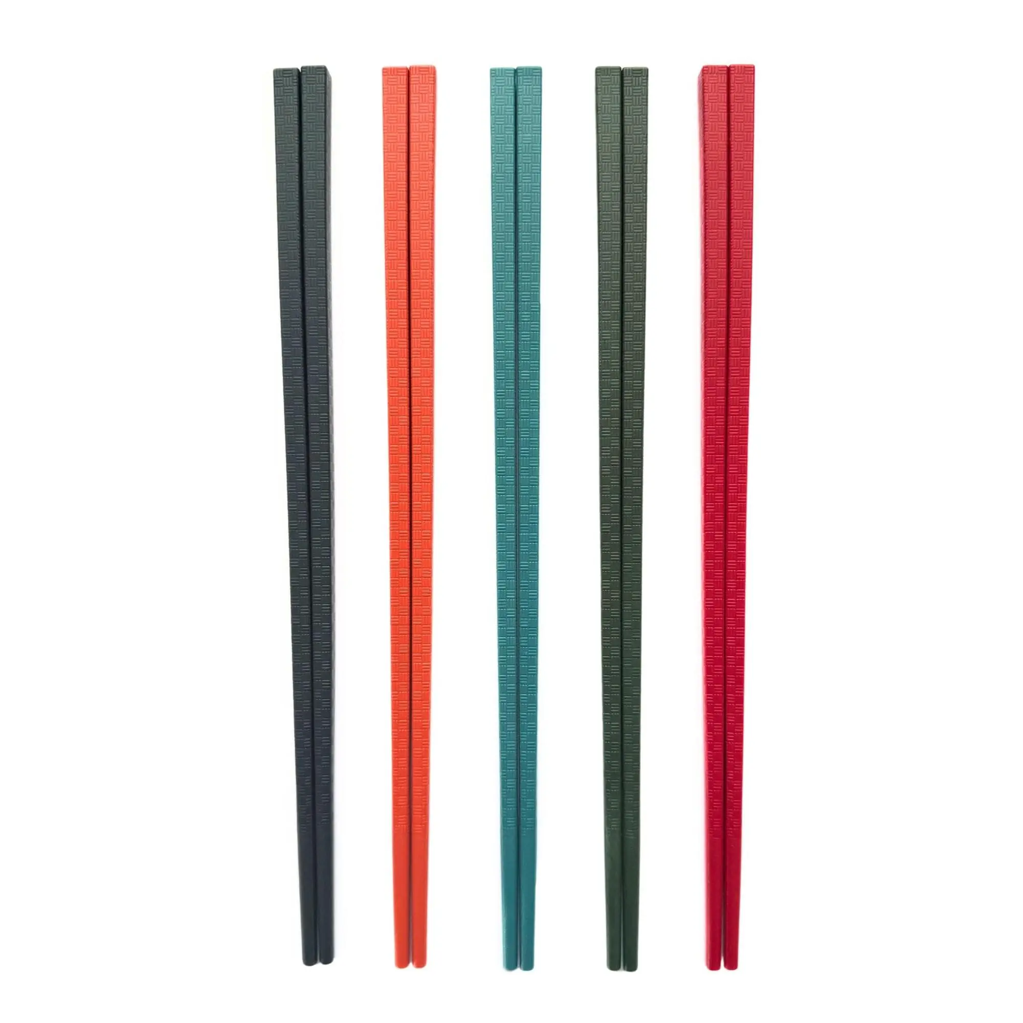 9.5 in Traditional Matte Plain Fiberglass Chopsticks Set (5-Pair Reusable, Angular Grip) - Durable, Non-Slip, Odor-Free, Versatile Dishwasher-Safe Kitchen Cutlery Tableware, Ideal for Chinese Meals, Birthday Gifting, Birthdays