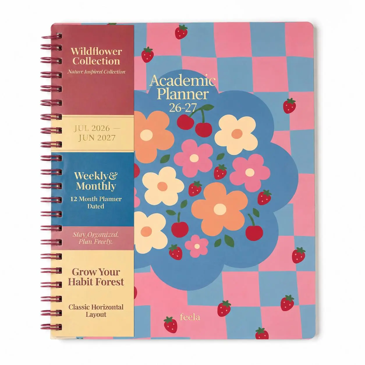 Student Planner 2026 - 2027, School Planner for Elementary Kids Middle & High School College Homeschool, Monthly Weekly Daily Calendar Academic Agenda, Jul. 2026 - Jun. 2027, 6.2" x 8.3", A5, Flower