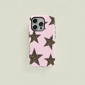 1 pc Leopard Starry Animal Print Double Layer Case, Luxury New Design,Rugged 2in1 Armor Case, with Matte Texture, AntiFingerprint. Fits iPhone 17 Promax 16 Plus 15 14 13 12 11 & Samsung Galaxy S26 Ultra S25 S24 S23,Shockproof and DropProof.MFL85