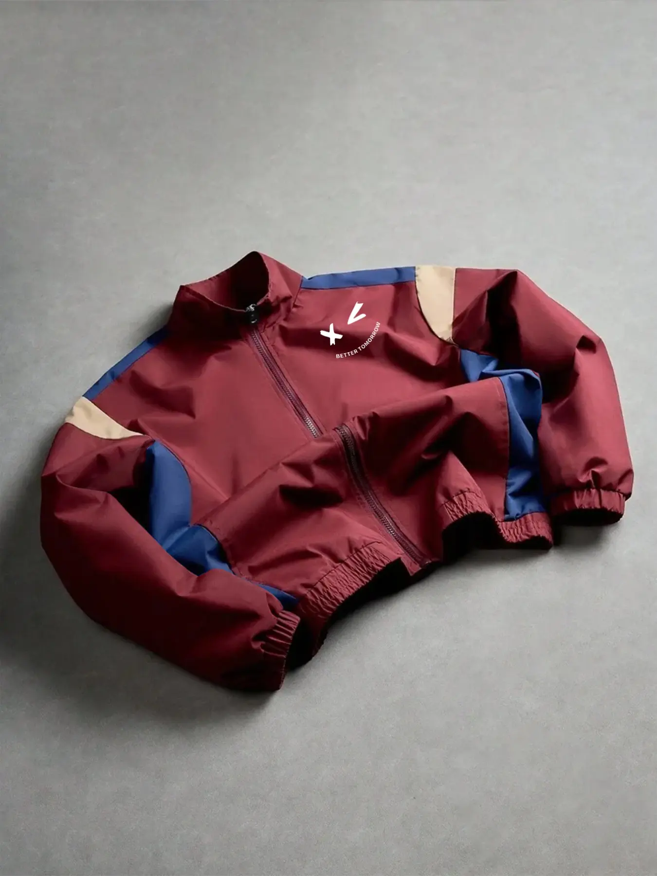 Men's Colorblock Patchwork Stand Collar Long Sleeve Jacket Coats, Letter Pattern Print, Casual Athletic Sports Outerwear Activewear, Outdoor Activities, Fitted Style, All Seasons