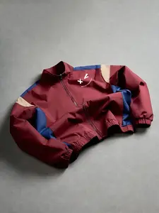 Men's Colorblock Patchwork Stand Collar Long Sleeve Jacket Coats, Letter Pattern Print, Casual Athletic Sports Outerwear Activewear, Outdoor Activities, Fitted Style, All Seasons