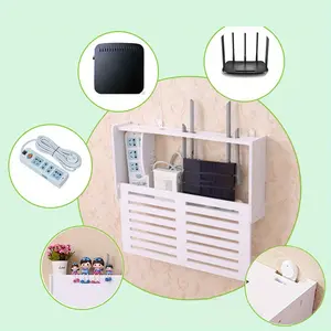 Wall Mounted Wireless Router Rack Living Room Wall-Mounted WiFi Storage Box Wall Decoration Cable Power Bracket Organizer Box