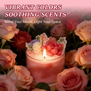 DIY Sand Art Candle Making Kit: Succulent Sand Wax Art with Petal Molds - Relaxing Craft for Home Decor - Ideal Gift for Mom & Girlfriend (Mother's Day & Anniversary)