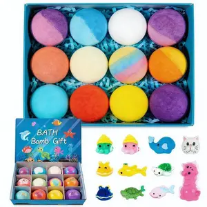 Surprise Bath Orbs, Bath Bomb for Kids, Featuring Spring Toys - 12-Pack Gift Box, Graduation Season Egg Basket Fillers, Suitable for Boys and Girls, Bubble Bath with Toys, Skin Repair