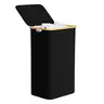 SpaceAid 110L Large Tall Collapsible Laundry Basket with Bamboo Handles