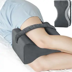 Soft Leg Pillow, 1 Count Supportive Ergonomic Memory Foam Knee Pillow with Strap, Leg Support Cushion for Side Sleeper, Bedding Supplies for Home & Travel