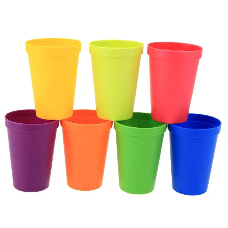 7-Piece Rainbow Stackable Cup Set – Portable Picnic & Camping Drinkware