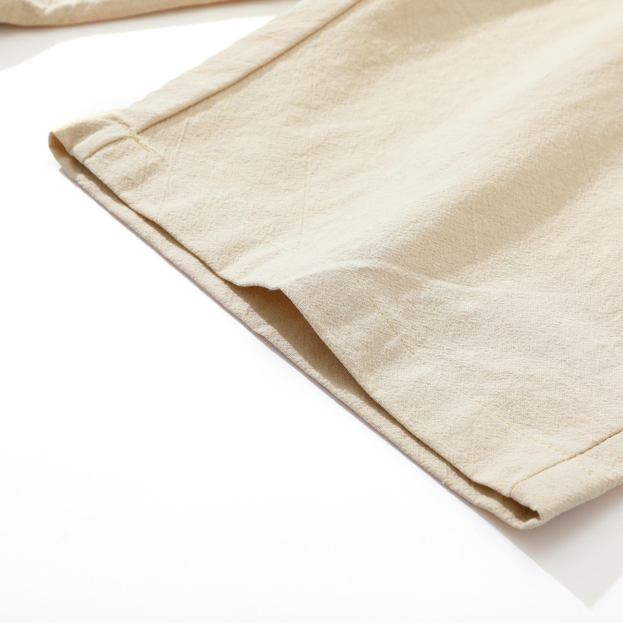 3-Pack Men’s Linen-Cotton Cropped Pants, Loose Fit, Elastic Waist, Drawstring, Breathable Summer 3/4 Shorts