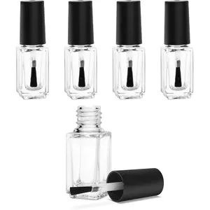 Nail Polish Bottles, Empty Nail Polish Bottles with Brush Cap (5ml 5P)