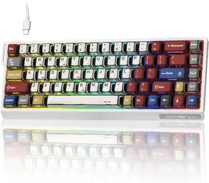 Womier SK68 65% Gaming Keyboard, Wired Backlit Mini Mechanical Keyboard Aluminum Alloy Frame Hot-Swap Socket