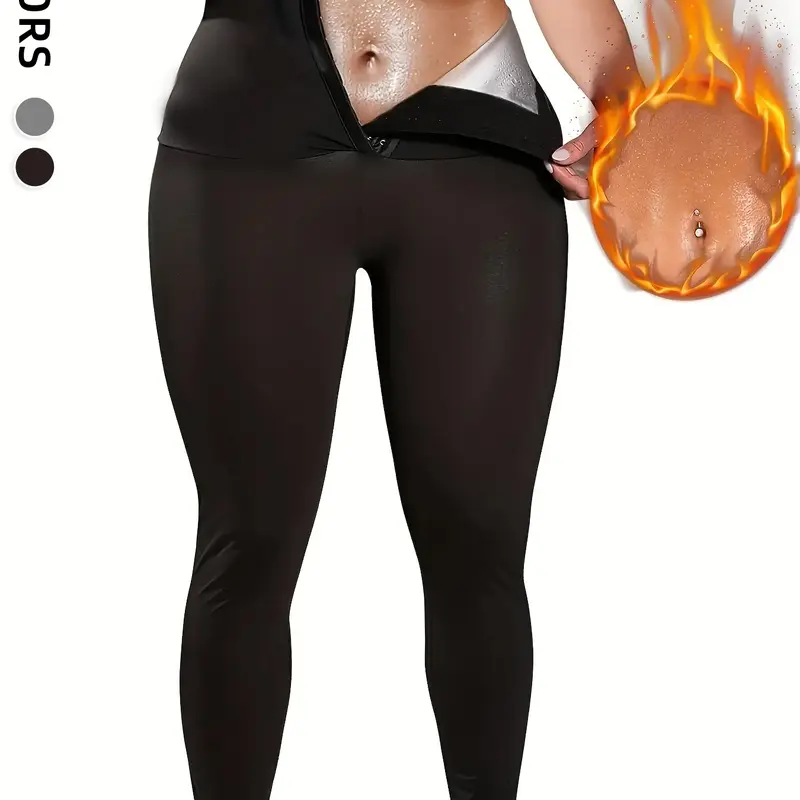 Plus Size High Waist Hook & Eye Sports Leggings, Sport Tummy Control Skinny Pants, Ladies Sportswear for Gym Workout Running, Shaping Leggings, Stretchy Workout Leggings, High Rise Leggings, Athletic Bottoms, Fitness Pants, High Waists Leggings