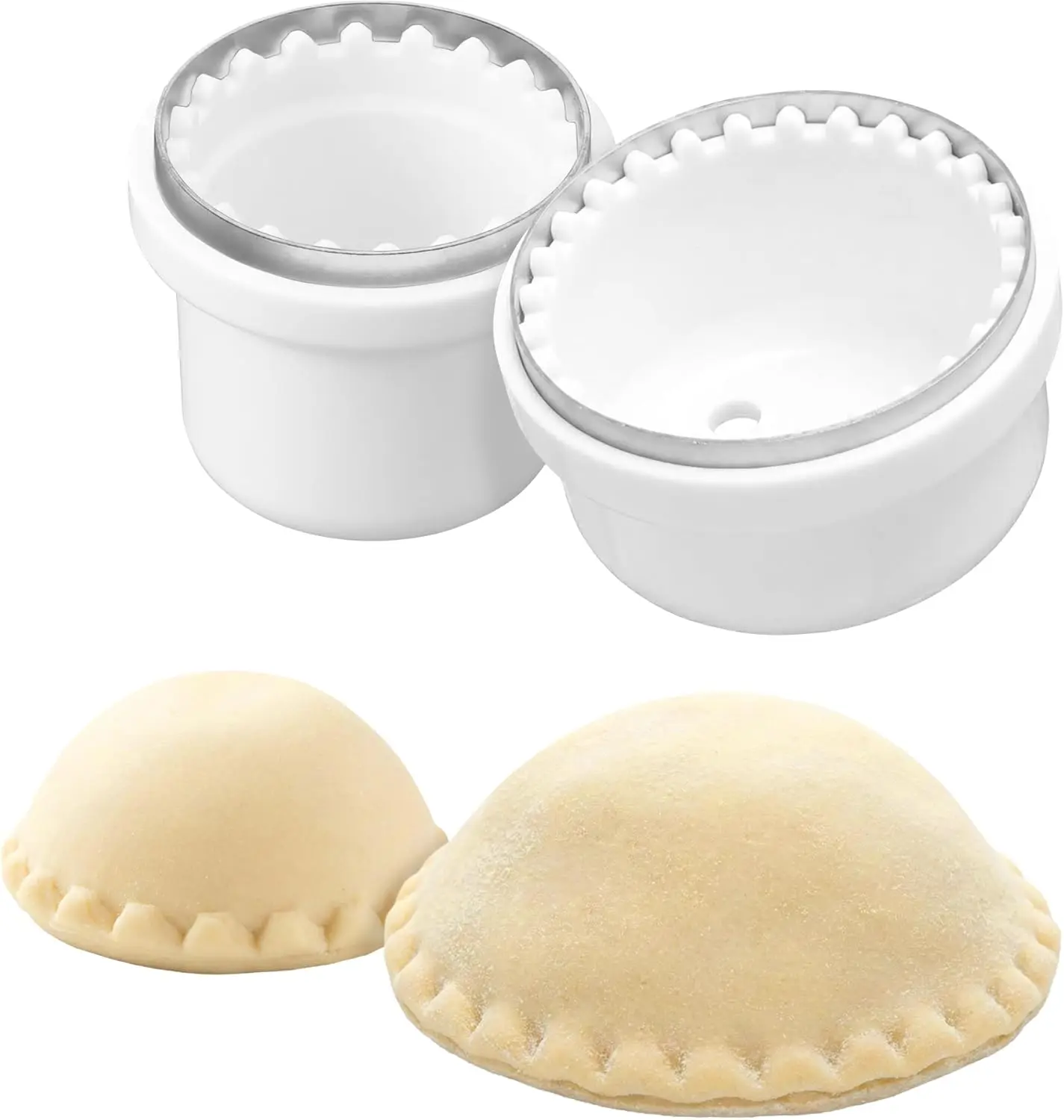 Venezuelan Pastelitos Cutter & Sealer Set [Pack of 2], Premium Stainless Steel & Plastic Baking Press Mold, Durable Kitchen Bakeware Utensil