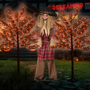 2pcs 6ft/3ft/ 2ft Artificial Black Branch Floor Lamp LED Tree Light Suitable for Indoor Decoration, Courtyard Decoration, Halloween, Easter, Christmas, Halloween Party And Other Major Festival Scenes, Festival Tree Light 8 Function Conversi